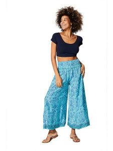 Aller Simplement Spodnie w kolorze turkusowo-niebieskim rozmiar: 34-40. Niebieskie spodnie z wysokim stanem Aller Simplement, bez wzorów, z materiału, z podwyższonym stanem. Za 56,99 zł.