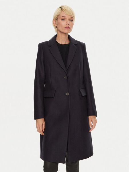 Tommy Hilfiger Płaszcz wełniany WW0WW42738 Granatowy Regular Fit. Niebieskie płaszcze TOMMY HILFIGER, na zimę, bez wzorów, z wełny, bez kaptura. Za 829,99 zł.