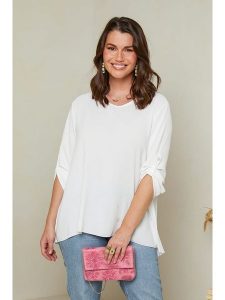Curvy Lady Bluzka w kolorze białym rozmiar: 48/50. Białe bluzki Curvy Lady, bez wzorów, klasyczne, bez kołnierzyka, bez ramiączek. Za 101,95 zł.