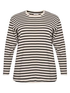 Kaffe Koszulka w kolorze biało-czarnym rozmiar: XL. Białe bluzki Kaffe, xl, bez wzorów, z bawełny, bez kołnierzyka, bez ramiączek. Za 61,31 zł.