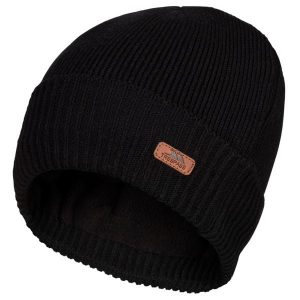 Wodoodporna Czapka Unisex Dla Dorosłych Chuck. Czarne czapki Trespass, z aplikacjami, z dzianiny. Za 82,99 zł.