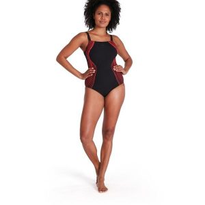 Strój kąpielowy damski Speedo Shaping Crystalux. Czarne stroje jednoczęściowe Speedo, bez wzorów. Za 289,99 zł.