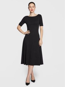 Lauren Ralph Lauren Sukienka codzienna 250863913 Czarny Regular Fit. Czarne kombinezony Lauren Ralph Lauren, na co dzień, xs, bez wzorów, z bawełny, bez kołnierzyka, bez ramiączek, proste. Za 519,99 zł.