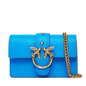 Torebka PINKO. Niebieskie torebki wieczorowe Pinko, bez wzorów, bez dodatków. Za 519,99 zł.