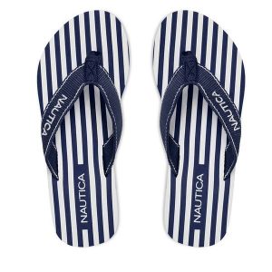 Japonki Nautica. Niebieskie klapki Nautica, bez wzorów, bez obcasa. Za 69,99 zł.