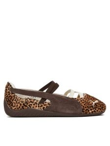 Puma Baleriny Speedcat Ballet Wild 406689 01 Brązowy. Brązowe balerinki Puma, bez wzorów, ze skóry, bez obcasa, bez zapięcia. Za 399,99 zł.