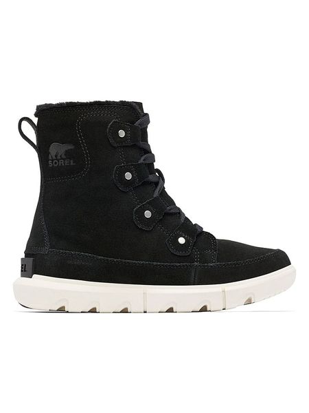Sorel Skórzane botki zimowe "Explorer II" w kolorze czarnym rozmiar: 38,5. Czarne botki Sorel, na zimę, bez wzorów, z materiału, bez obcasa, bez zapięcia. Za 398,77 zł.
