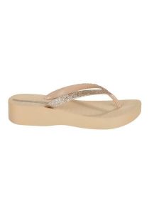 Japonki damskie Ipanema Mesh Chic Plat. Brązowe klapki Ipanema, bez wzorów, z gumy, bez obcasa. Za 155,55 zł.