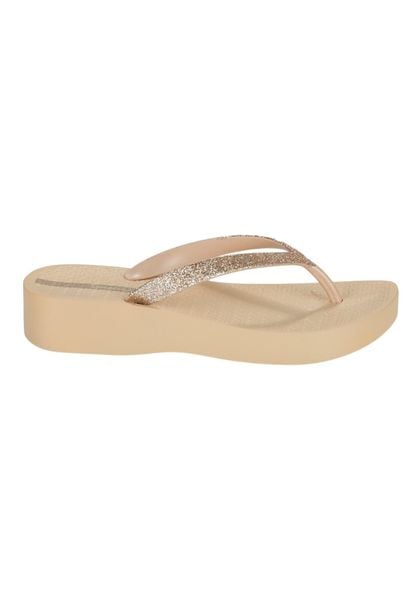Japonki damskie Ipanema Mesh Chic Plat. Brązowe klapki Ipanema, bez wzorów, z gumy, bez obcasa. Za 155,55 zł.