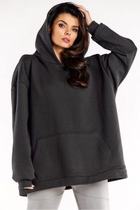 Bluza oversize z kapturem bawełniana grafit. Bluzy Infinite You, l, bez wzorów, z bawełny, z kapturem. Za 259,00 zł.