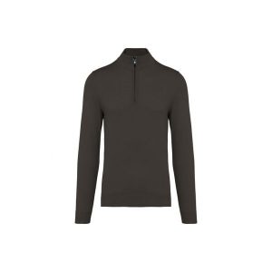 Sweter 1/4 zip Kariban. Szare swetry klasyczne KARIBAN, na zimę, bez kołnierzyka. Za 211,50 zł.