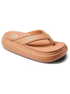 Reef Japonki "Cushion Bondi" w kolorze beżowym rozmiar: 41. Brązowe klapki Reef, bez wzorów, z otwartym noskiem, bez obcasa. Za 256,95 zł.