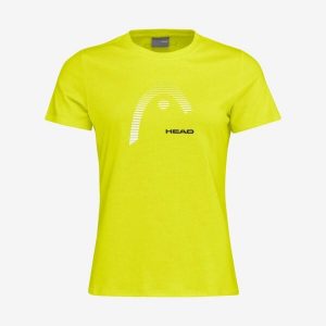 T-shirt damski Club Lara. Żółte t-shirty Head, xl, bez wzorów, z bawełny, bez kołnierzyka, bez ramiączek. W wyprzedaży za 101,50 zł.