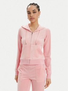 Juicy Couture Bluza Robertson JCAP176 Różowy Slim Fit. Czerwone bluzy Juicy Couture, xl, bez wzorów, z syntetyku, bez kaptura. Za 299,99 zł.