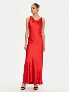 Please Sukienka koktajlowa A12NXO6000 Czerwony Slim Fit. Czerwone kombinezony Please, s, bez wzorów, z syntetyku, wizytowe, bez kołnierzyka, bez ramiączek. Za 219,99 zł.