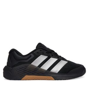 Buty na siłownię adidas. Czarne buty sportowe ADIDAS, bez wzorów, bez zapięcia, na fitness i siłownię. Za 461,99 zł.