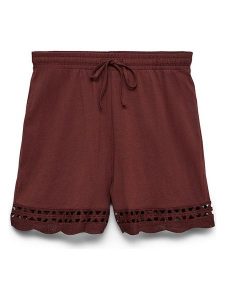 Vero Moda Szorty w kolorze bordowym rozmiar: M. Czerwone szorty Vero Moda, bez wzorów, z bawełny, z podwyższonym stanem. Za 64,45 zł.