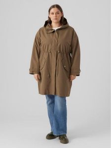 Vero Moda Curve Płaszcz przejściowy 10287156 Brązowy Regular Fit. Brązowe płaszcze Vero Moda Curve, bez wzorów, z syntetyku, bez kaptura. Za 229,99 zł.