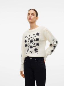 Vero Moda Sweter "Gaia" w kolorze czarnym rozmiar: S. Czarne swetry oversize Vero Moda, s, bez wzorów, bez ramiączek. Za 154,07 zł.