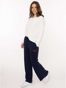 Zwillingsherz Spodnie dresowe "Feel Good Club" w kolorze granatowym rozmiar: L/XL. Niebieskie spodnie dresowe Zwillingsherz, l, bez wzorów, z bawełny. Za 126,99 zł.