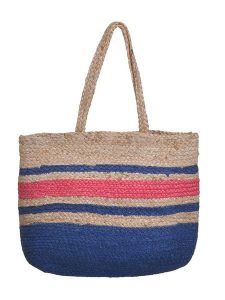 BLE Shopper bag w kolorze beżowo-niebiesko-czerwonym - 45 x 30 x 15 cm rozmiar: onesize. Brązowe shopper bag BLE, bez wzorów, z materiału, na ramię, bez dodatków. Za 165,17 zł.