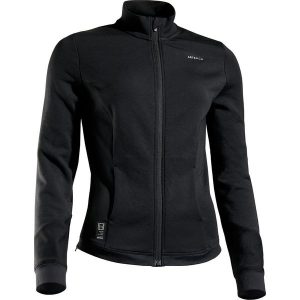 Kurtka tenisowa damska Artengo Soft Dry 900. Czarne kurtki ARTENGO, xs, bez wzorów, z elastanu, bez kaptura. Za 129,99 zł.