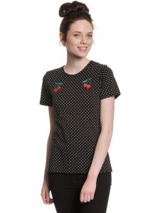 Pussy Deluxe Koszulka "Mini Dots" w kolorze czarnym rozmiar: XL. Czarne bluzki Pussy Deluxe, xl, bez wzorów, bez kołnierzyka, bez ramiączek. Za 48,28 zł.