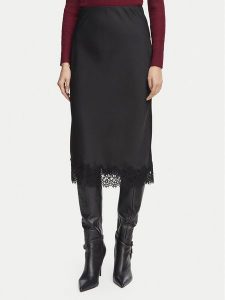Morgan Spódnica midi 261-JULIE Czarny Regular Fit. Czarne spódnice Morgan, bez wzorów, z syntetyku, midi. Za 299,99 zł.