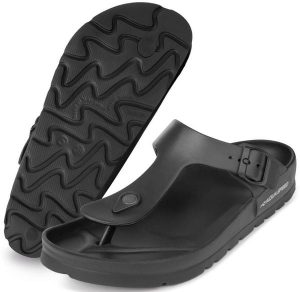 Klapki basenowe japonki Aqua Speed Monaco. Czarne klapki Aqua-Speed, bez wzorów, z materiału, bez obcasa. Za 59,99 zł.