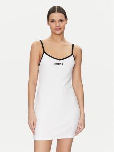 Guess Sukienka codzienna E5GK15 KCQV1 Biały Bodycon Fit. Białe kombinezony Guess, xs, z aplikacjami, z bawełny, bez kołnierzyka, bez ramiączek. Za 109,99 zł.