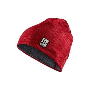 Czapka Craft microfleece ponytail. Czerwone czapki Craft, bez wzorów, z dżerseju. Za 129,50 zł.