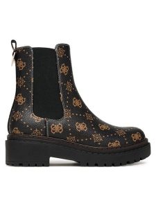Guess Sztyblety FLTLNA FAL10 Brązowy. Brązowe botki Guess, z aplikacjami, ze skóry, bez obcasa, na płaskiej podeszwie, bez zapięcia. Za 479,99 zł.