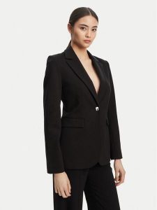 Calvin Klein Marynarka LV044B491G Czarny Slim Fit. Czarne marynarki i żakiety Calvin Klein, bez wzorów, z wiskozy. Za 399,99 zł.