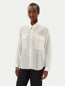 Rinascimento Koszula CFC0123656003 Écru Relaxed Fit. Koszule Rinascimento, s, bez wzorów, z syntetyku, bez kołnierzyka, bez ramiączek. Za 179,99 zł.