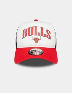Czapka New Era Chicago Bulls Retro Trucker. Białe czapki New Era, bez wzorów, z materiału, retro. Za 138,65 zł.