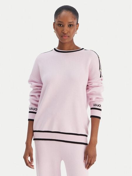 Liu Jo Sweter TF5230 MS59L Różowy Regular Fit. Czerwone swetry klasyczne Liu Jo, l, z wiskozy, bez kołnierzyka. Za 589,99 zł.