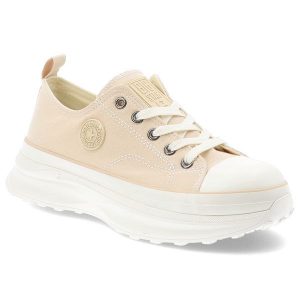 Beżowe Sneakersy Big Star Sportowe Obuwie Damskie. Brązowe buty sportowe Big Star, bez wzorów, z gumy, bez zapięcia. Za 149,00 zł.