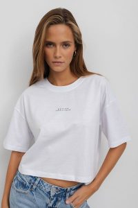 T-SHIRT PENNY "BETTER TOGETHER" BIAŁY L - Flawless. Białe t-shirty Flawless, l, bez wzorów, z bawełny, bez kołnierzyka, bez ramiączek. Za 168,00 zł.