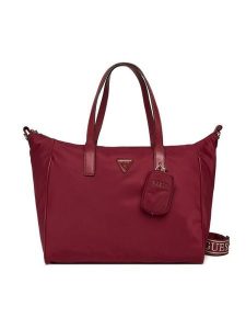 Guess Torebka Follie Travel TWNN96 76017 Czerwony. Czerwone shopper bag Guess, z aplikacjami, z materiału, bez dodatków. Za 639,99 zł.