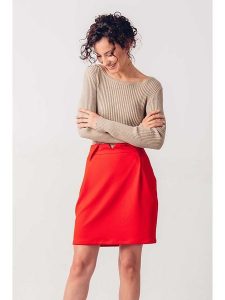 SKFK Spódnica "Artza" w kolorze czerwonym rozmiar: 36. Czerwone spódnice SKFK, bez wzorów, mini. Za 65,99 zł.