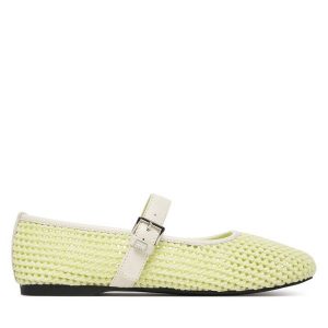 Baleriny Tommy Jeans. Białe balerinki Tommy Jeans, bez wzorów, z jeansu, bez obcasa, bez zapięcia. Za 409,99 zł.