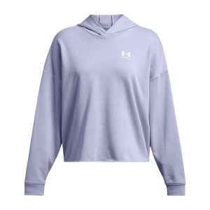 Damska bluza oversize z kapturem Under Armour Rival Terry. Białe bluzy Under Armour, xl, bez wzorów, z kapturem. W wyprzedaży za 211,45 zł.