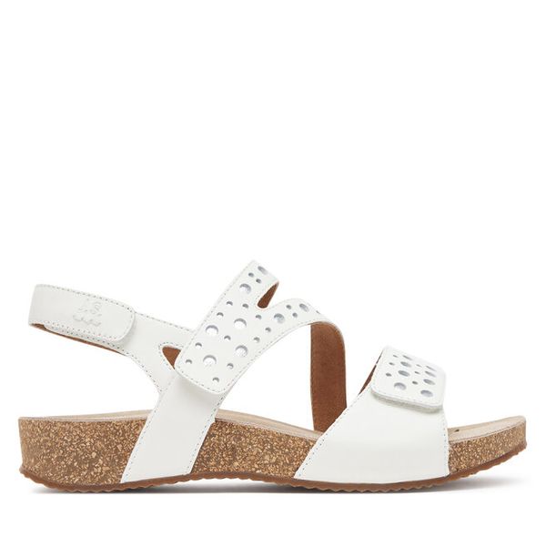 Sandały Josef Seibel. Białe sandały Josef Seibel, bez wzorów, bez obcasa, na płaskiej podeszwie, bez zapięcia. Za 389,99 zł.