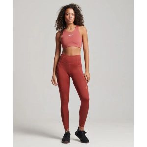 Legging damski długi siatkowy kombinezon skin-tight Superdry Active. Brązowe kombinezony Superdry, bez wzorów, sportowe, bez kołnierzyka, bez ramiączek, długie. Za 251,80 zł.