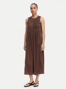 Weekend Max Mara Sukienka codzienna Ricordo 2615621022 Brązowy Regular Fit. Brązowe sukienki Weekend Max Mara, na co dzień, l, bez wzorów, z bawełny, bez kołnierzyka, bez ramiączek, proste. Za 668,99 zł.