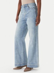 Eleh Jeansy EL112 Niebieski Wide Leg. Niebieskie jeansy Eleh, bez wzorów, z bawełny. Za 512,99 zł.