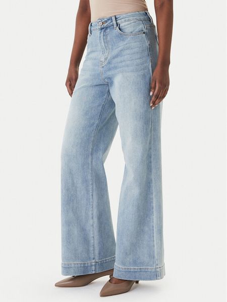 Eleh Jeansy EL112 Niebieski Wide Leg. Niebieskie jeansy Eleh, bez wzorów, z bawełny. Za 512,99 zł.