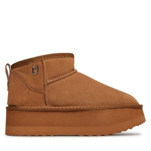 Śniegowce Liu Jo. Brązowe buty zimowe Liu Jo, bez obcasa, bez zapięcia. Za 629,99 zł.