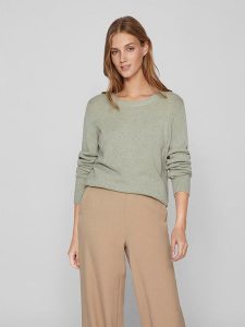 Vila Sweter w kolorze khaki rozmiar: L. Brązowe swetry oversize Vila, l, bez wzorów, bez ramiączek. Za 87,81 zł.