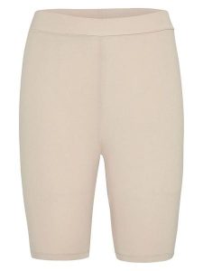 MOSS COPENHAGEN Szorty "Betrina" w kolorze beżowym rozmiar: M/L. Brązowe szorty Moss Copenhagen, bez wzorów, z podwyższonym stanem. Za 81,95 zł.